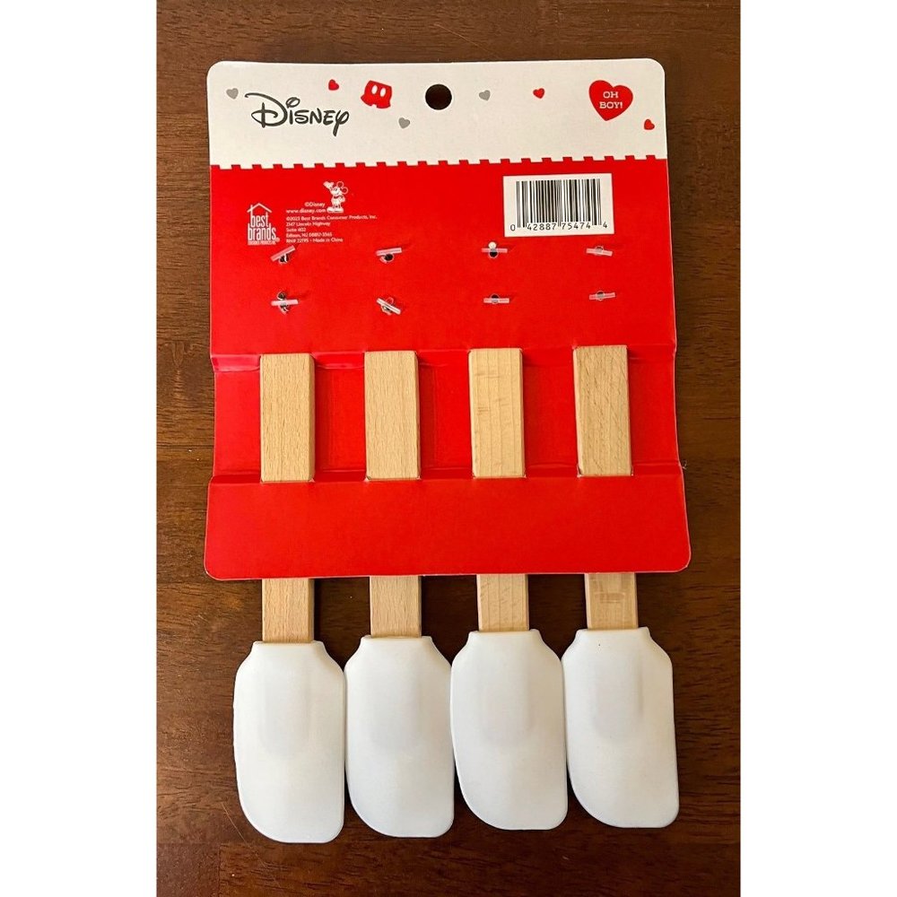 DISNEY 4 PACK SPATULA SET MICKEY MOUSE MINNIE MOUSE VALENTINE’S DAY - Picture 3 of 3